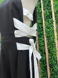 Black White Side Lace Up Jumpsuit