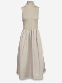 Sleeveless Mock Neck Midi Dress