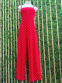 Red Polka Dot Wide Leg Jumpsuit