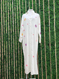 Tropical Embroidered Midi Cami Dress