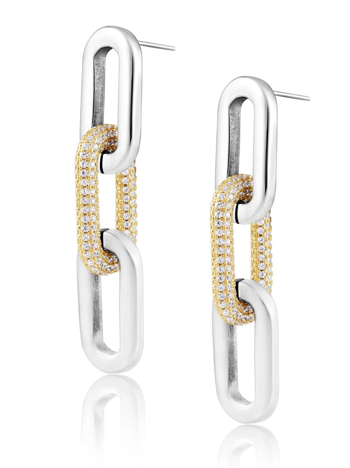 Jenna Paved Link Earrings