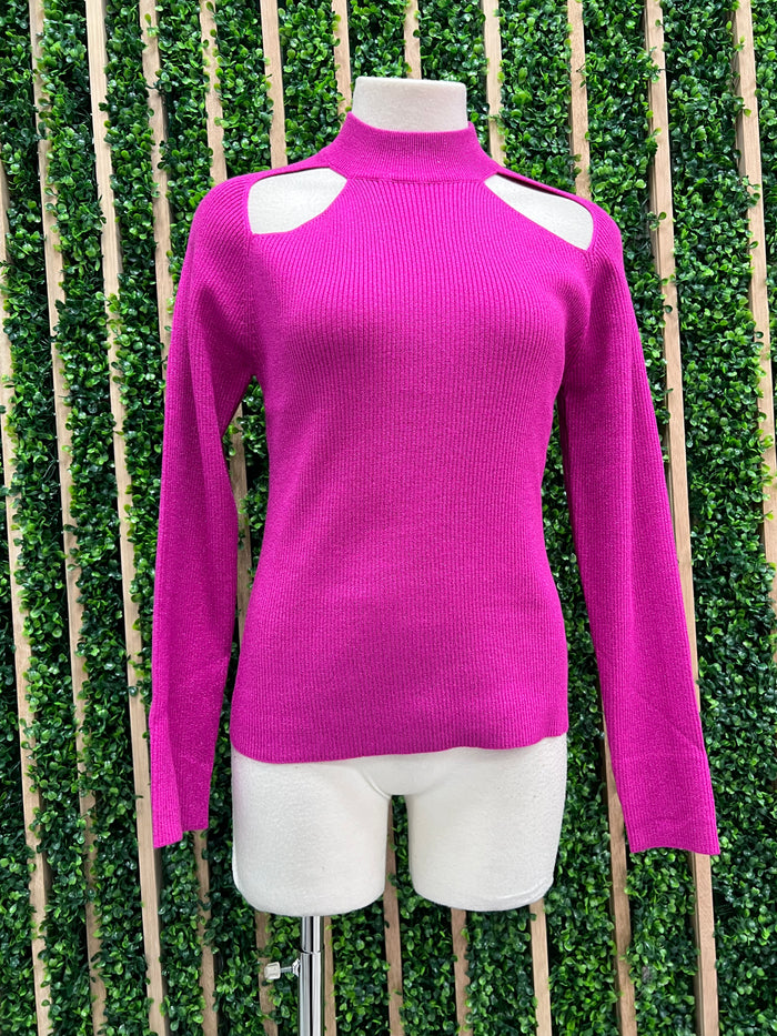 Metallic Cutout Sweater