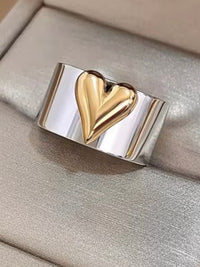Stainless Steel Heart Detail Ring