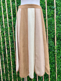 Mocha Block Scallop Midi Skirt