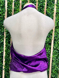 Purple Lurex Halter Neck Top