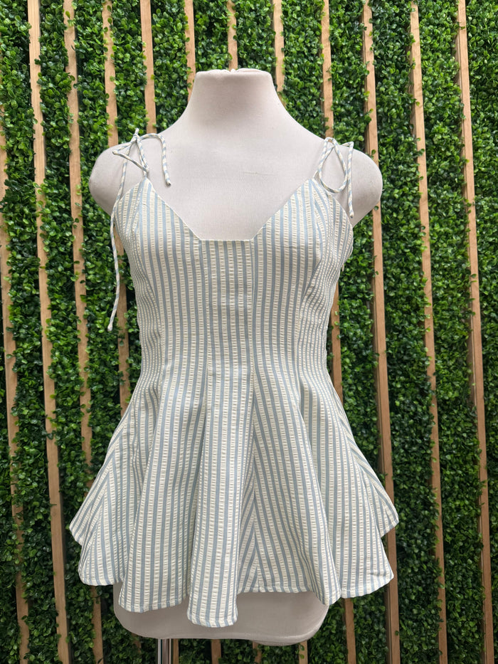 Shoulder Tie Peplum Top