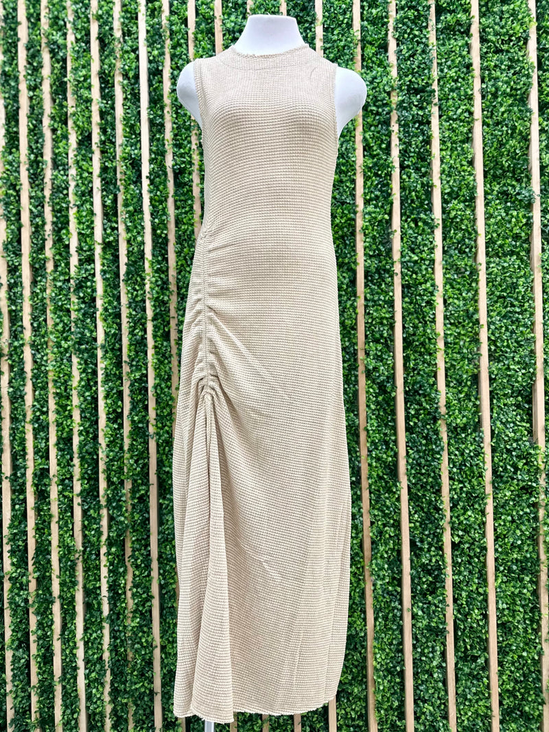 Beautiful Waffled Crochet Midi Dress