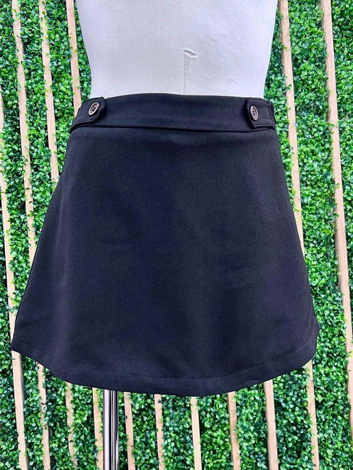 Button Detail Fitted Skort