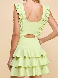 Mint Ruffle Detail Athletic Short Dress