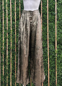High Waist Metallic Gold Wide Leg Pants
