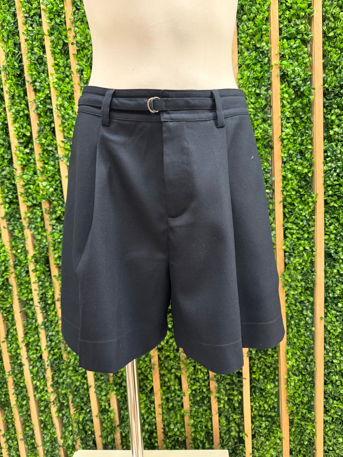 High Waist Belted Tailored Bermuda Shorts