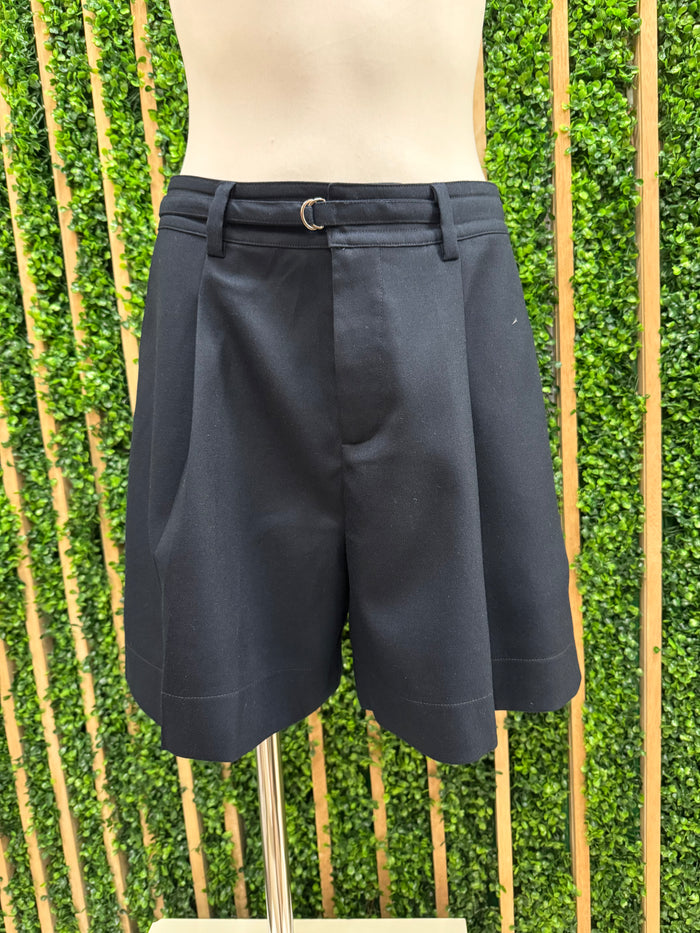 High Waist Belted Tailored Bermuda Shorts