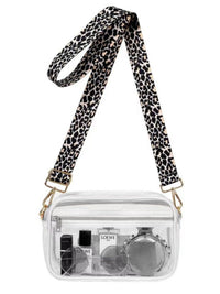 Leopard Strap Clear Stadium Bag