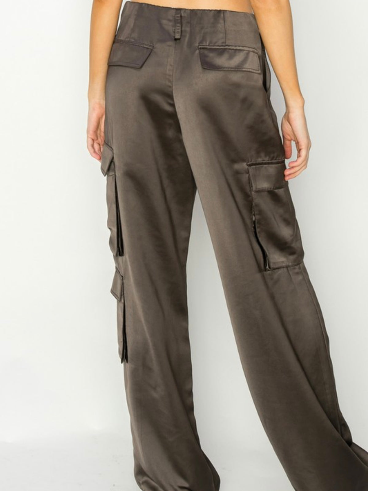 Satin Effect Cargo Pants