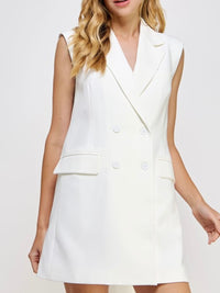 Dressy Off White Back Bow Vest Dress