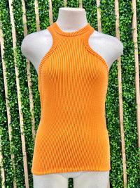 High Neck Textured Racerback Top