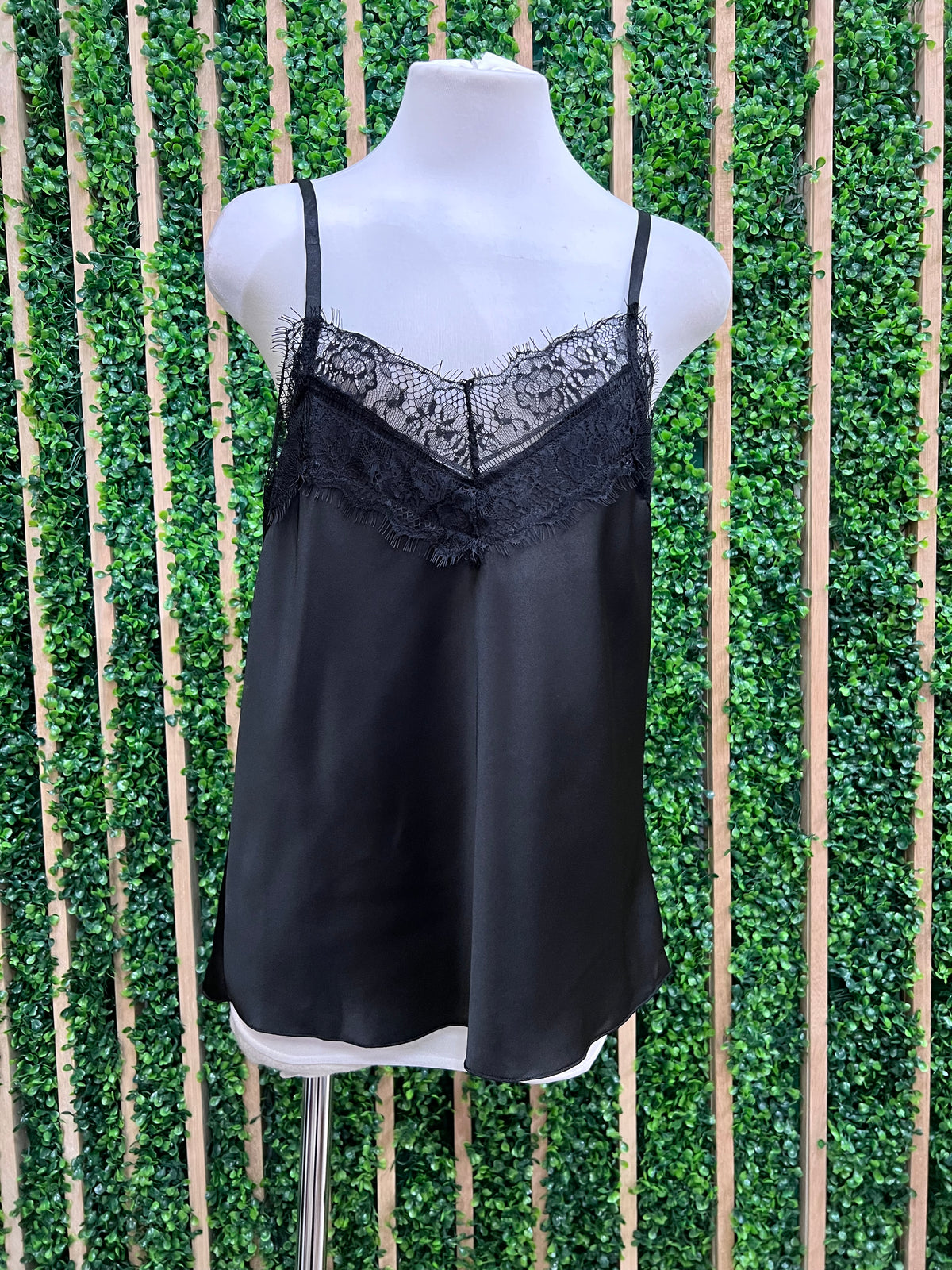 Lace Trim Satin Cami
