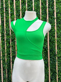 Double Layer Cutout Sleeveless Basic