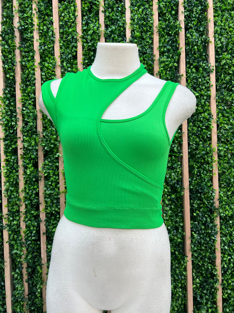 Double Layer Cutout Sleeveless Basic
