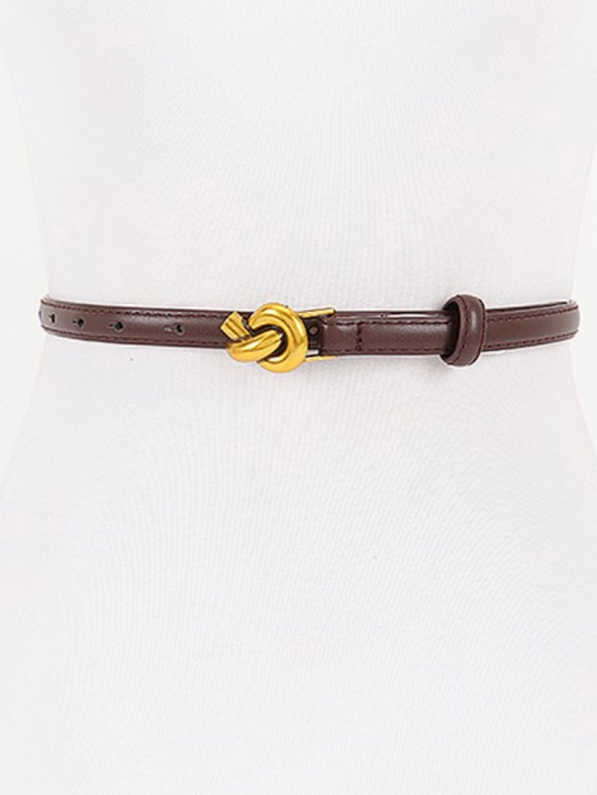 Gold Knot Detail Thin Belt