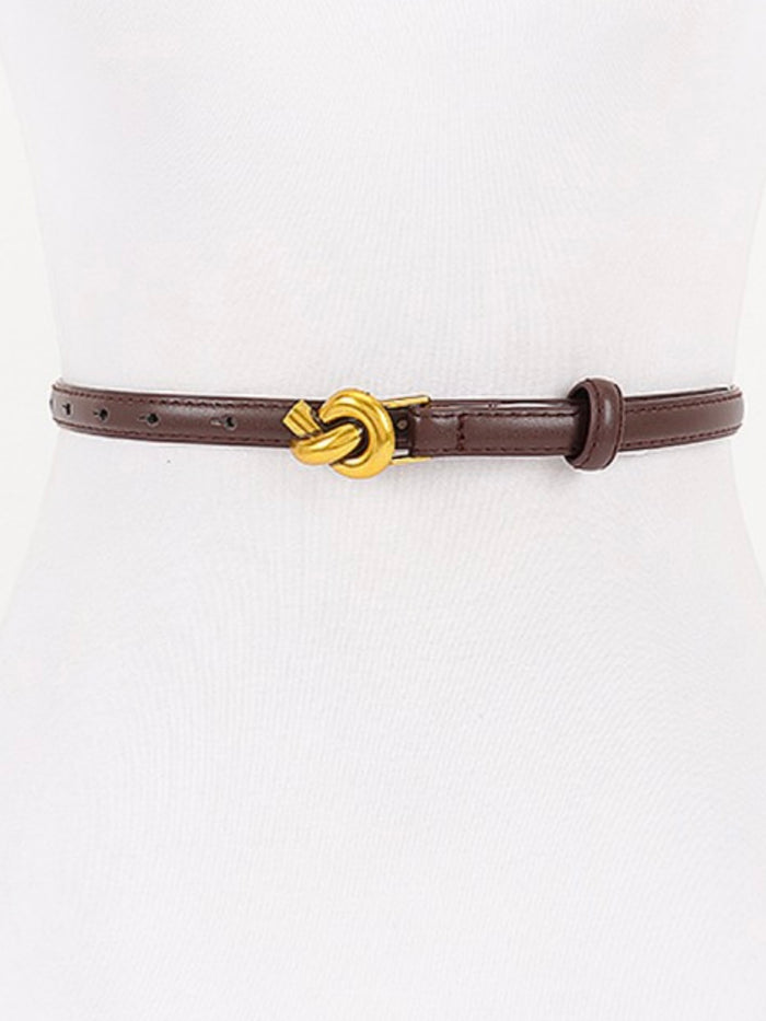 Gold Knot Detail Thin Belt