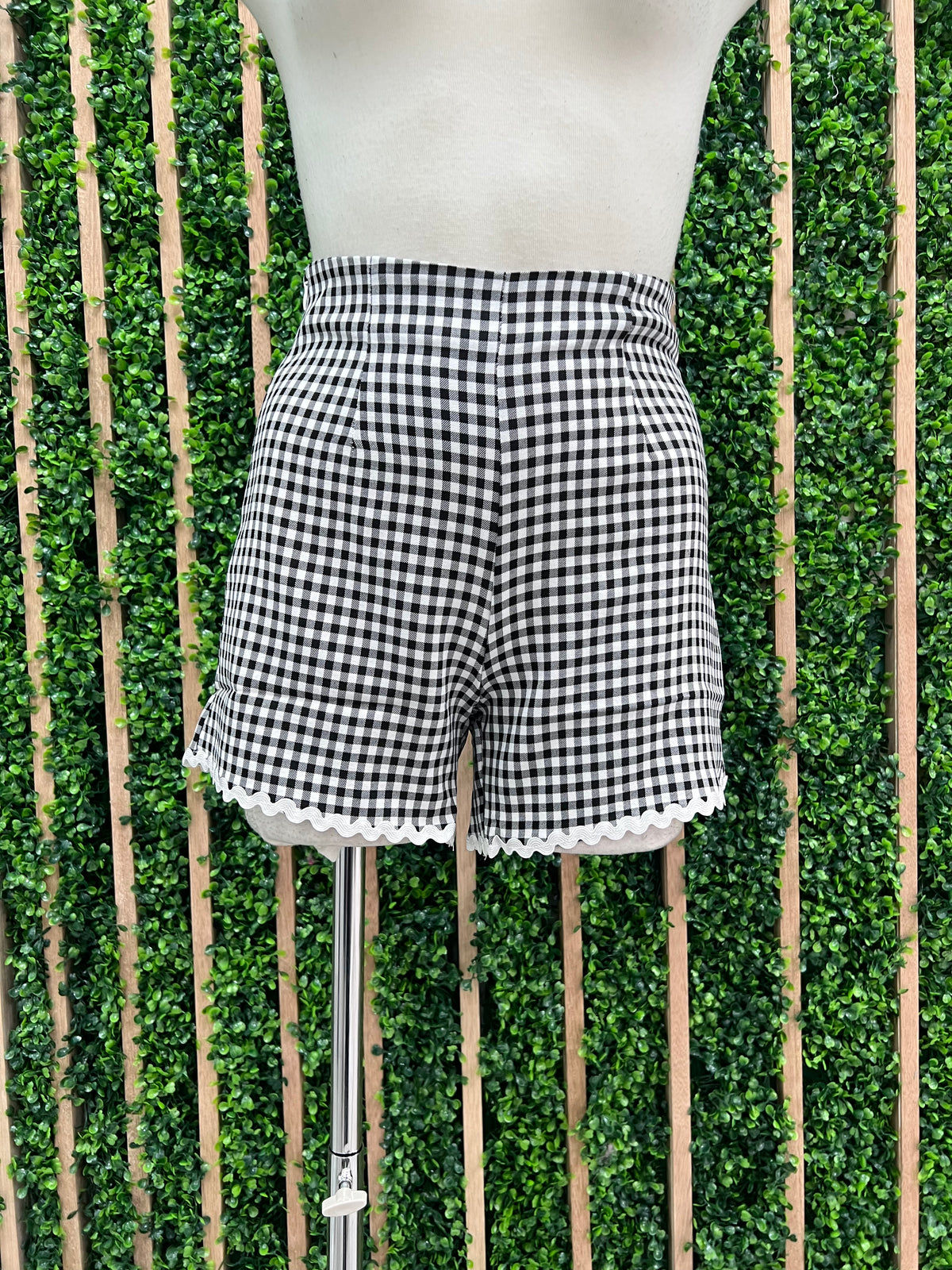 Black White Gingham Halter Top