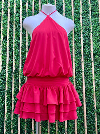 Tiered Halter Chiffon Romper