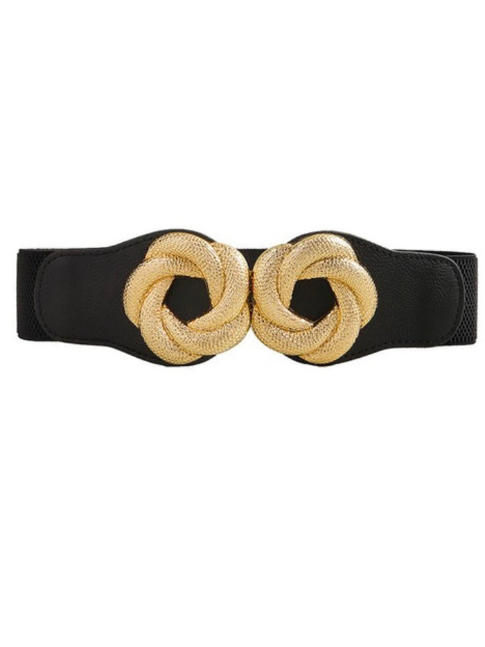 Floral Buckle Elastic Stretch Belt Waistband