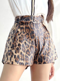 Sequin Animal Print Shorts