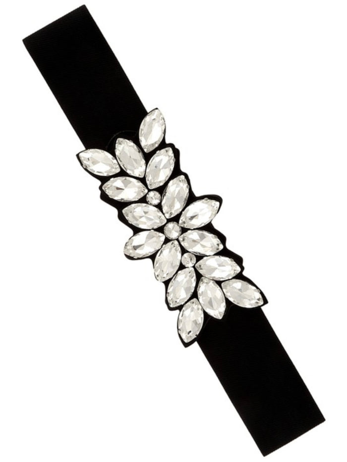 Flower Crystal Accent Elastic Belt