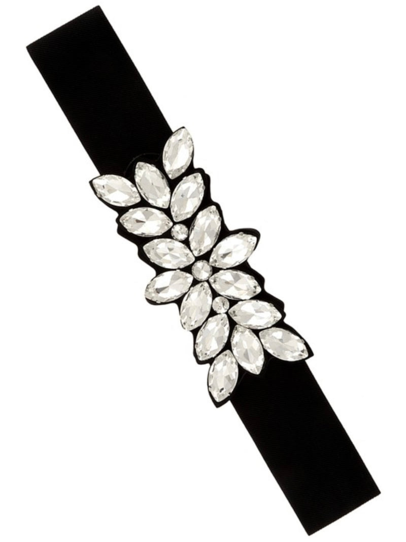 Flower Crystal Accent Elastic Belt