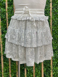 Sequin Ruffle Skort