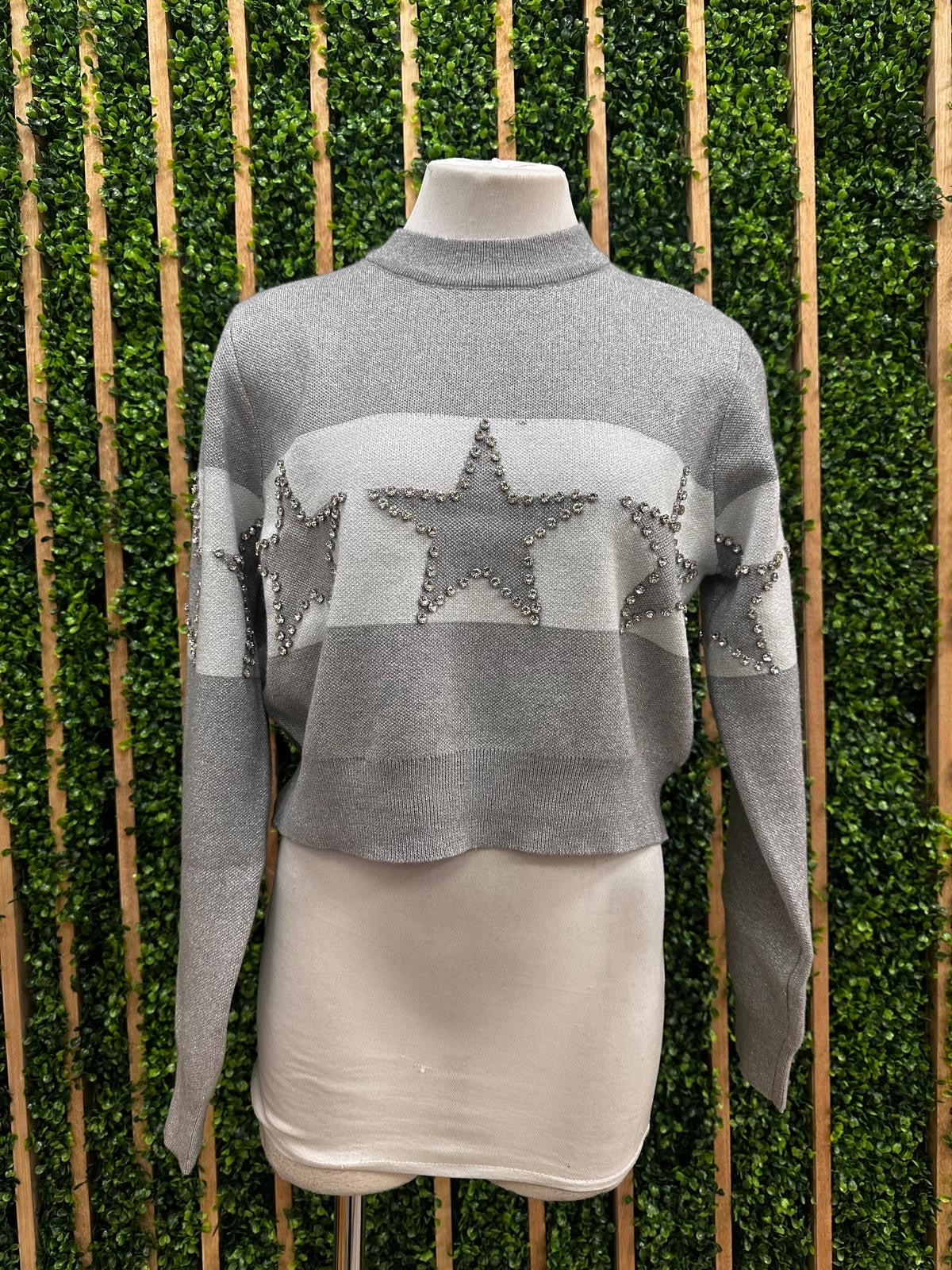 Cutout Star Trim Sweater