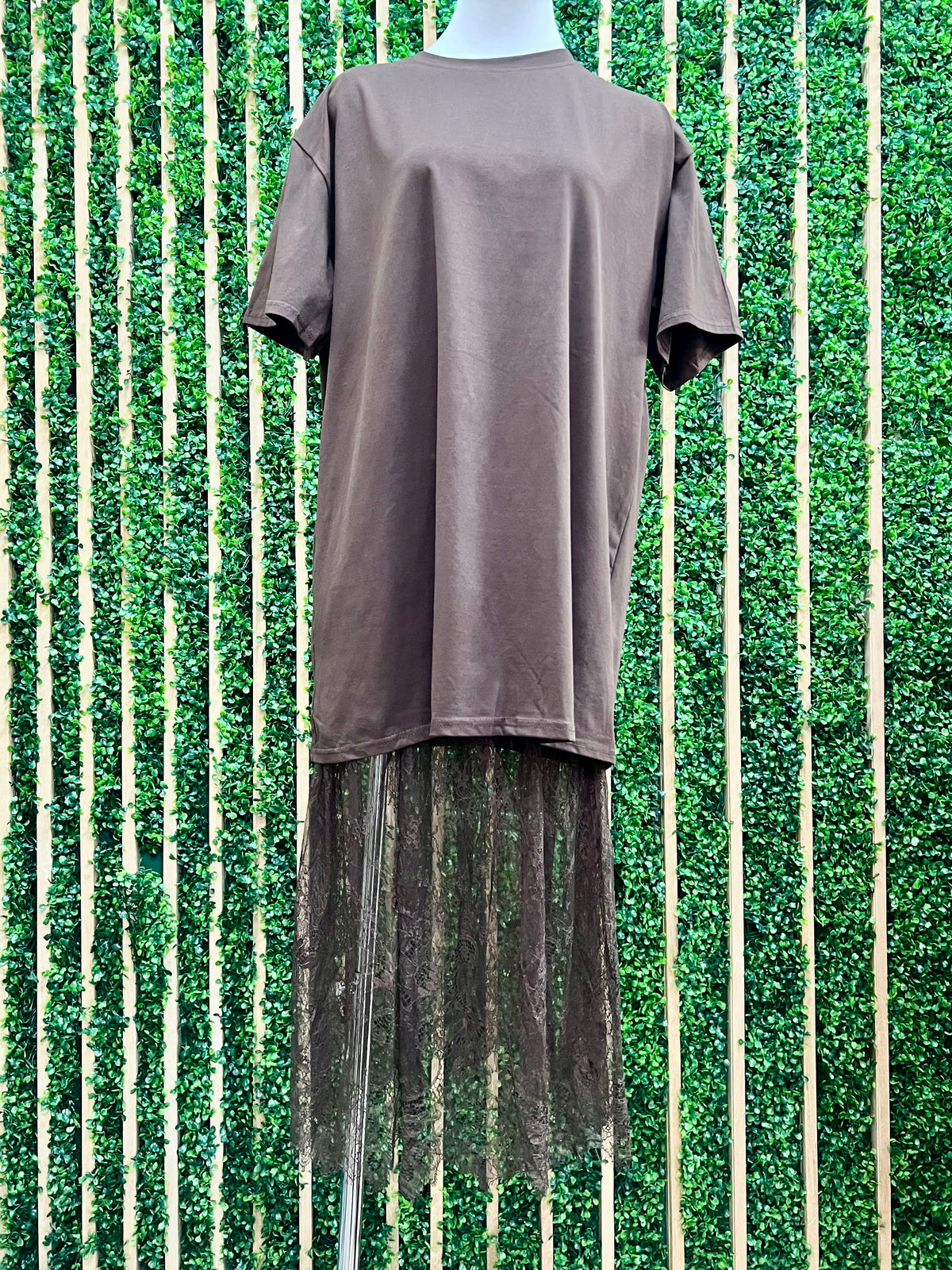 Versatile Lace Insert Shirt Dress