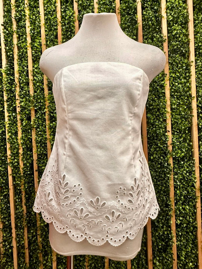 Embroidered Square Neck Top