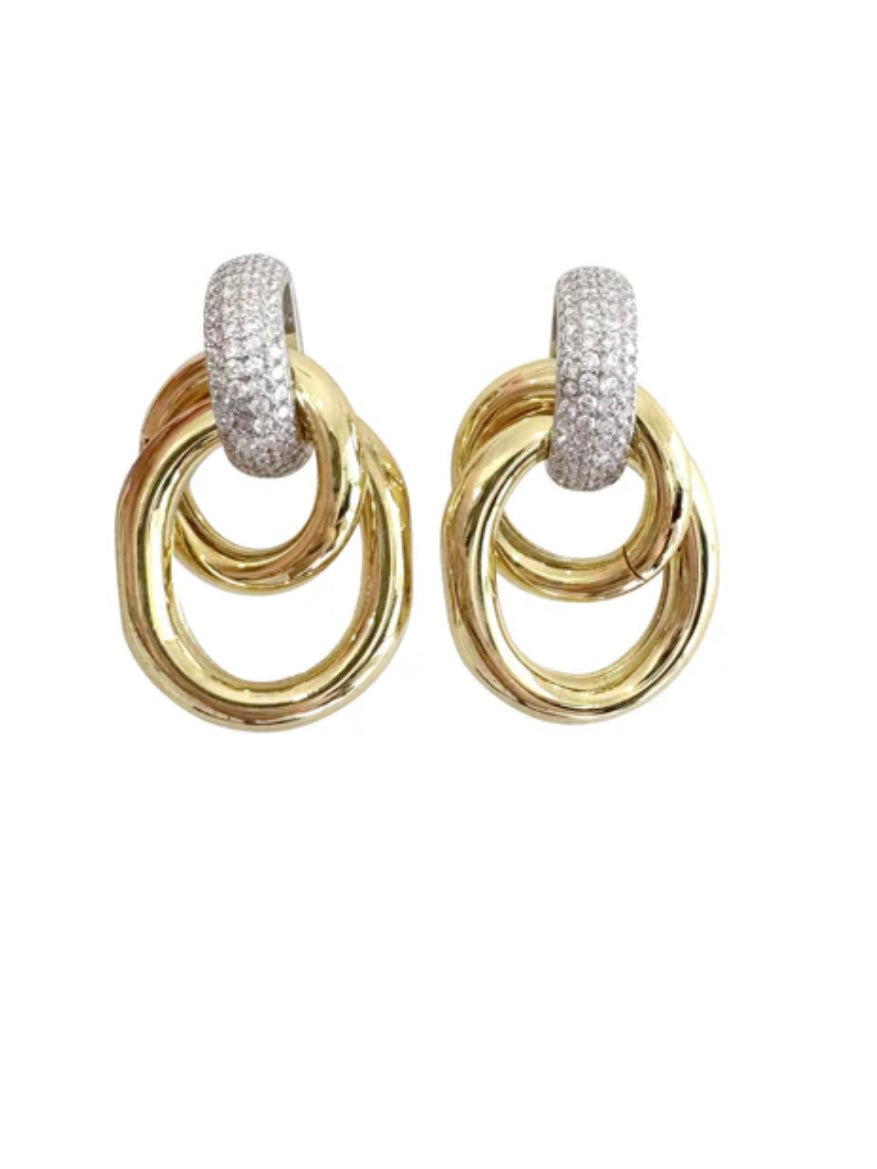 Shelly Falling Circle Earrings