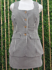 Striped Round Neckline Sleeveless Romper