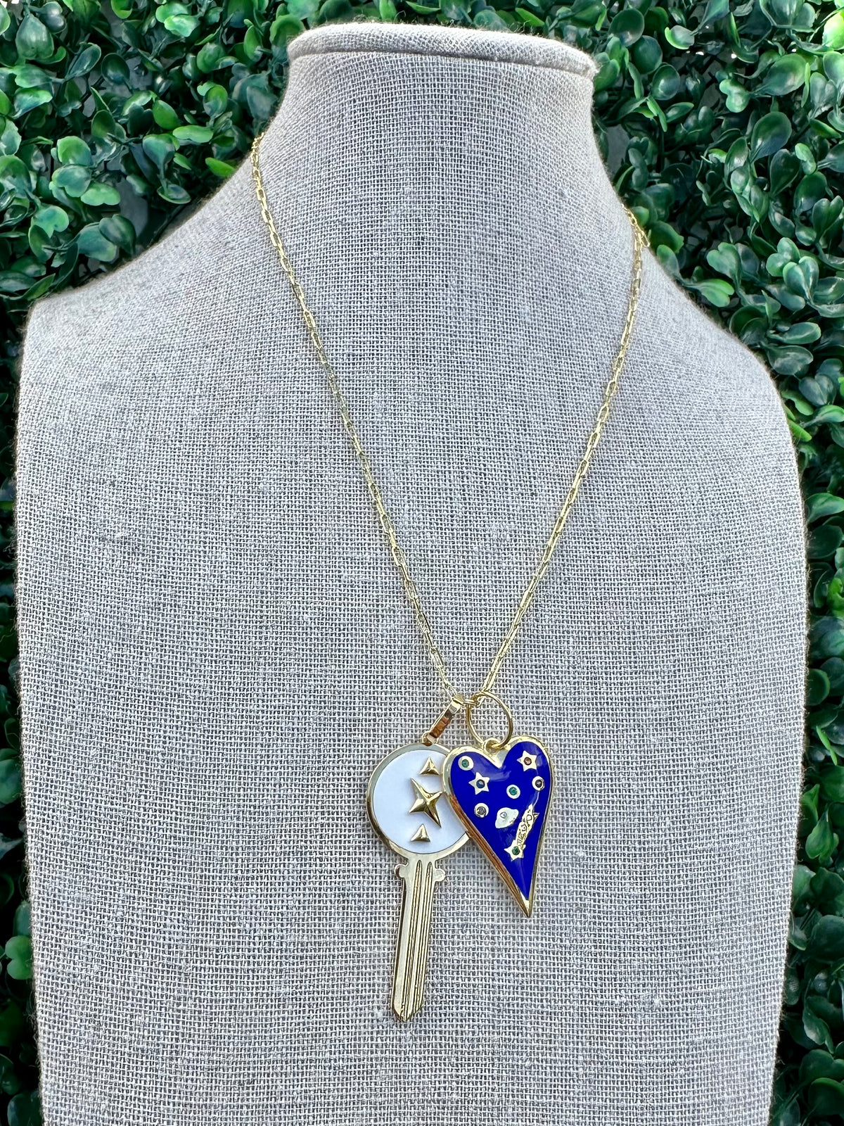 Heart Key Enamel Necklace
