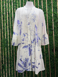 Italy Floral Eyelet Short Dress