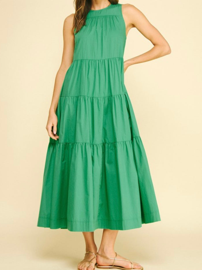 Green Tiered Maxi Dress