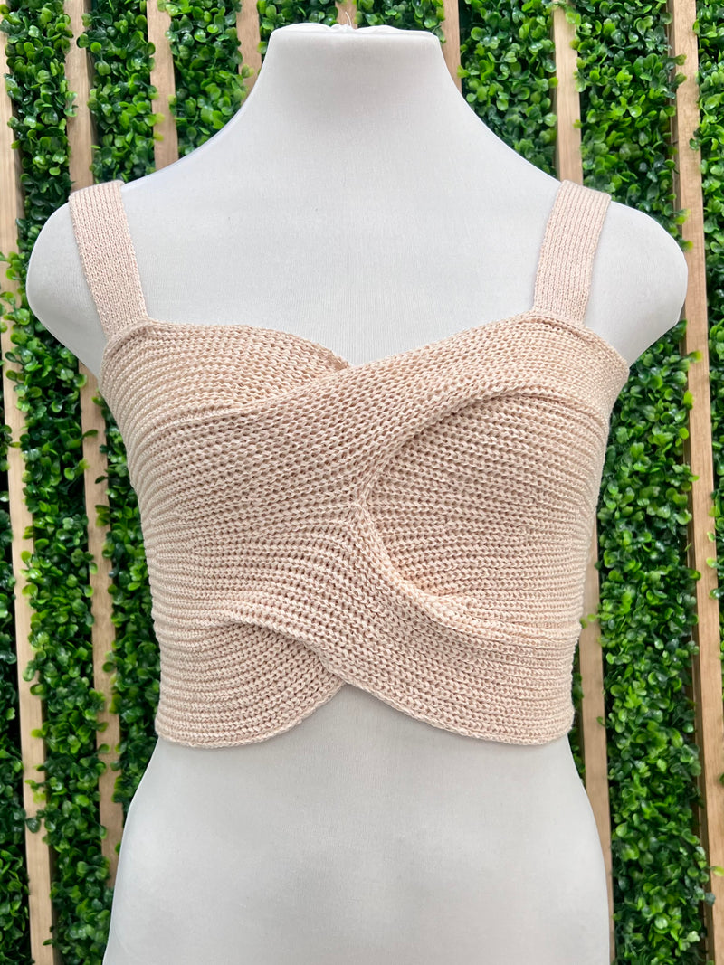 Fitted Criss Cross Knit Top