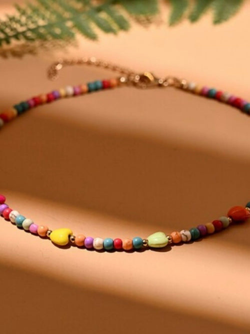 Colorful Beads Heart Choker