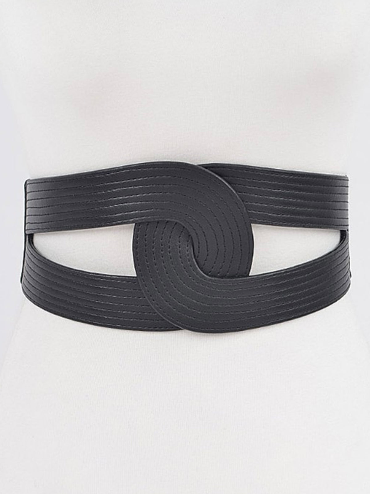 Faux Leather Double Loop Belt