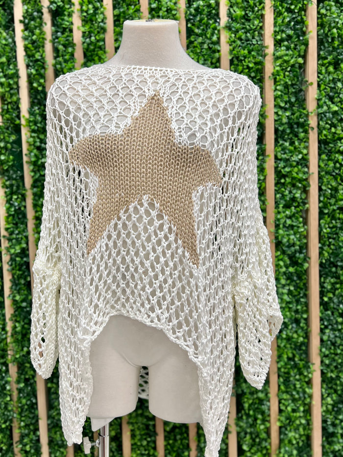 Gold Star Crochet Top
