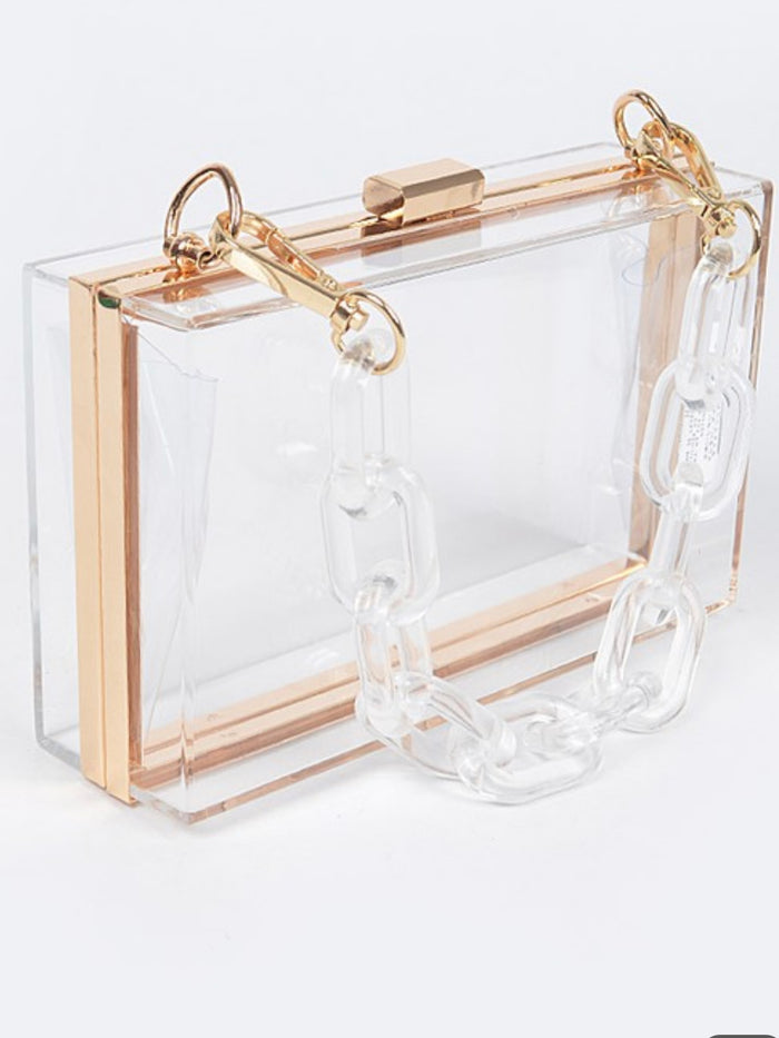 Plastic Link Clear Crossbody Bag