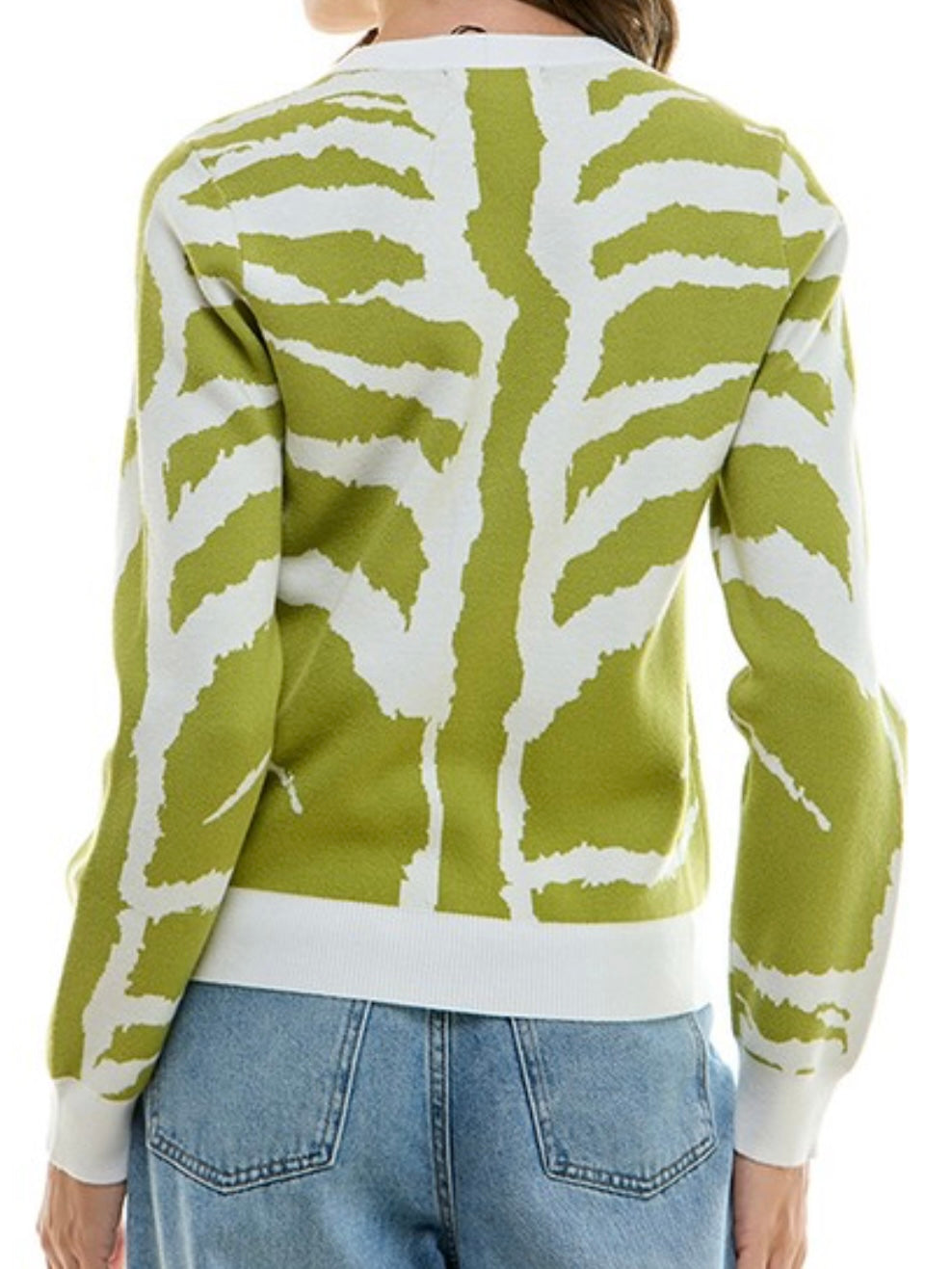 Ivory Pear Zebra Print Sweater