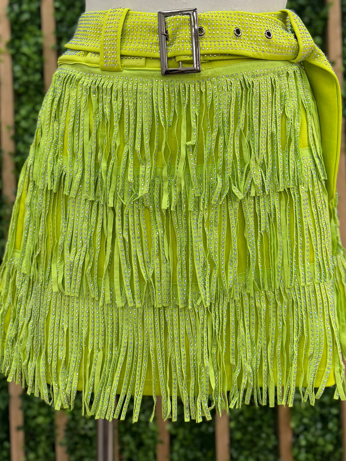 Lime Studded Skort