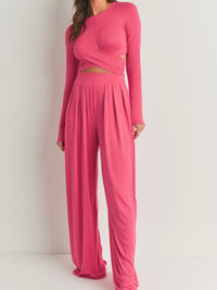 Long Sleeve Wrap Pant Set