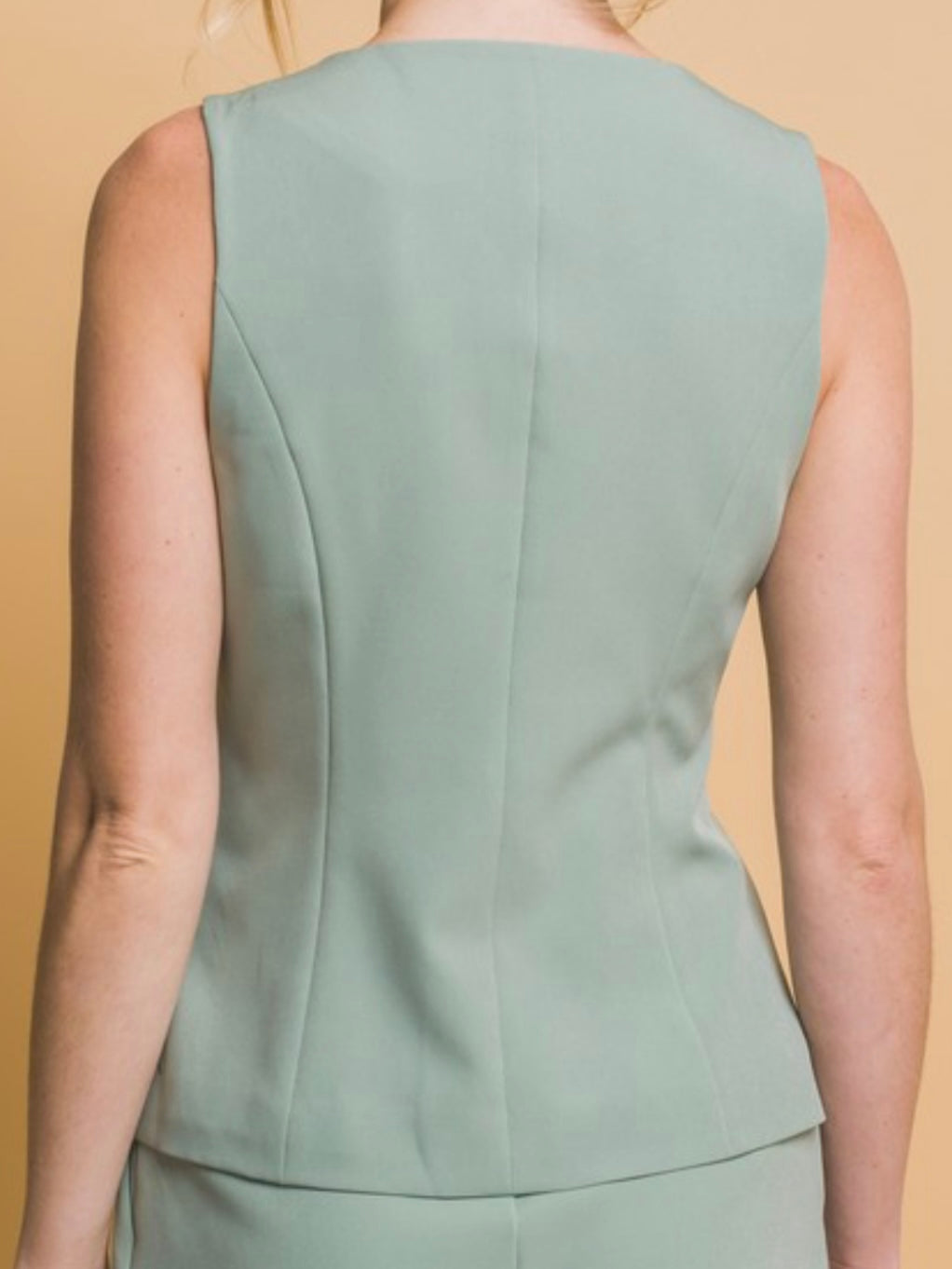 Button Down Fitted Vest Top
