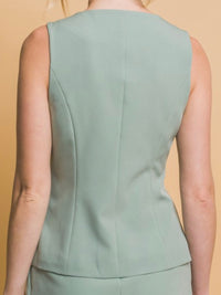 Button Down Fitted Vest Top